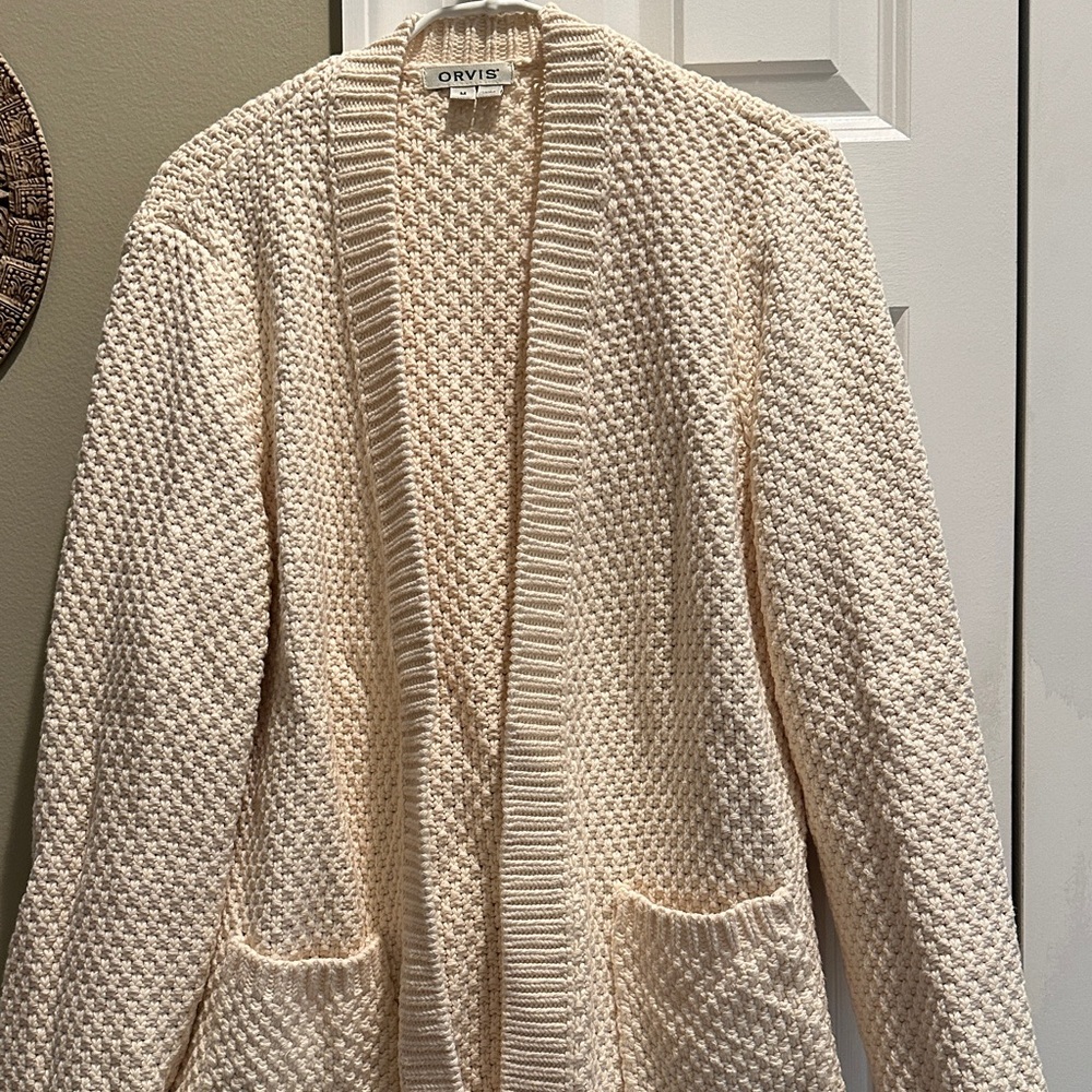 Orvis Women's Textured Cream Cardigan- NWOT
